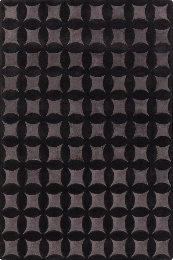 Chandra Rugs Hand Tufted Contemporary Rug - Luxurious Viscose And Wool Blend, Perfect For Elevating Modern Decor Black,Grey Viscose,Wool Isa56701-576