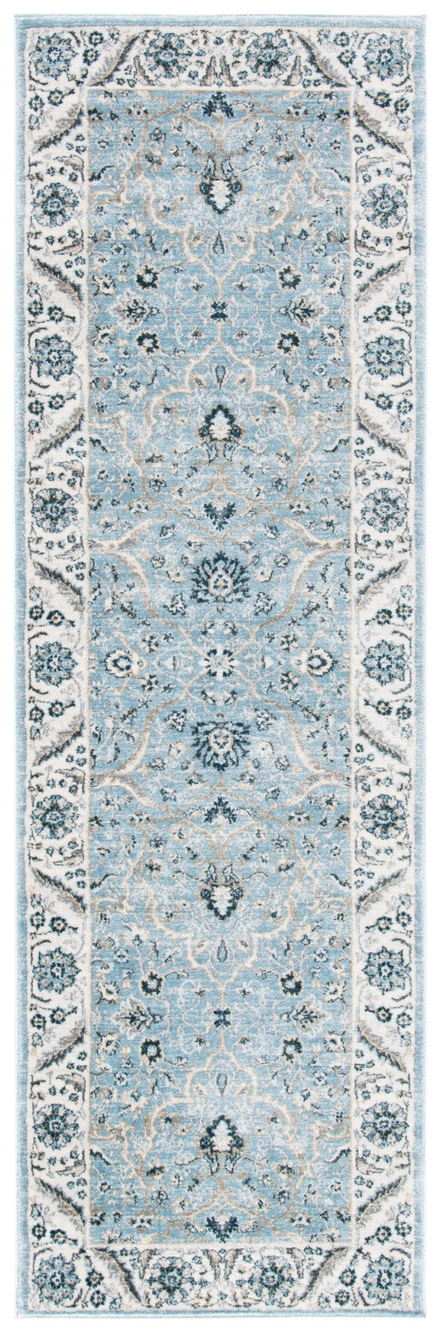 Safavieh Isabella Elegant Traditional Turkish Rug For Hallways – Serene Design For Classic Home Décor Light Blue ,Cream Polypropylene Isa912m-213