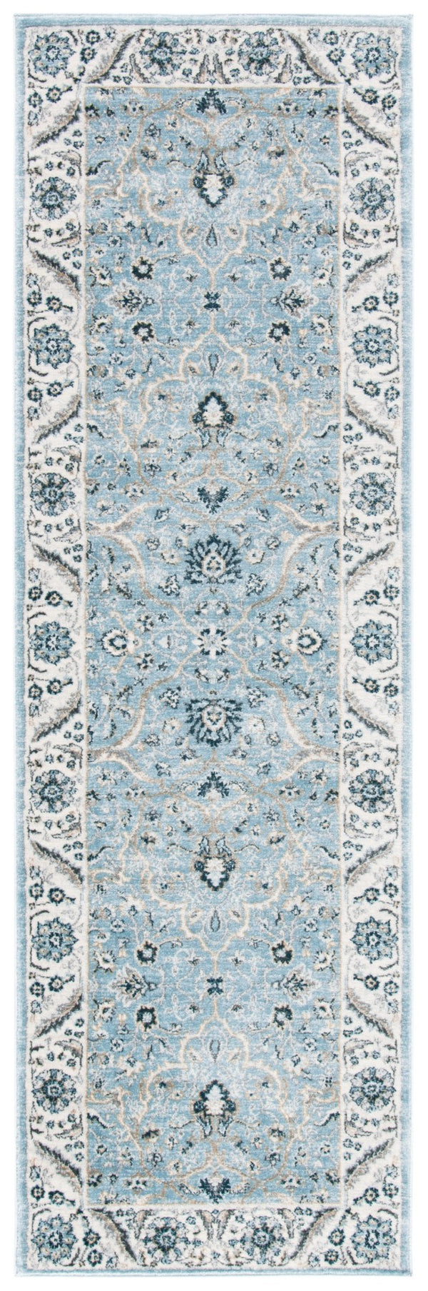 Safavieh Isabella Elegant Traditional Turkish Rug For Hallways – Serene Design For Classic Home Décor Light Blue ,Cream Polypropylene Isa912m-213