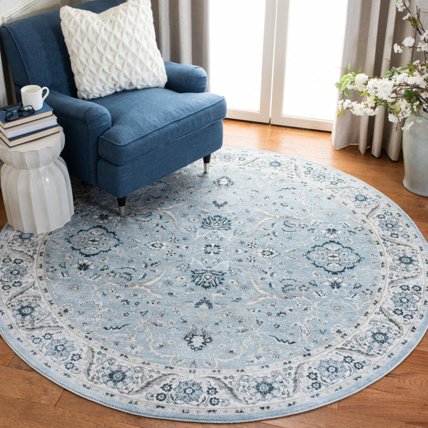 Safavieh Isabella Elegant Traditional Turkish Rug For Hallways – Serene Design For Classic Home Décor Light Blue ,Cream Polypropylene Isa912m-213