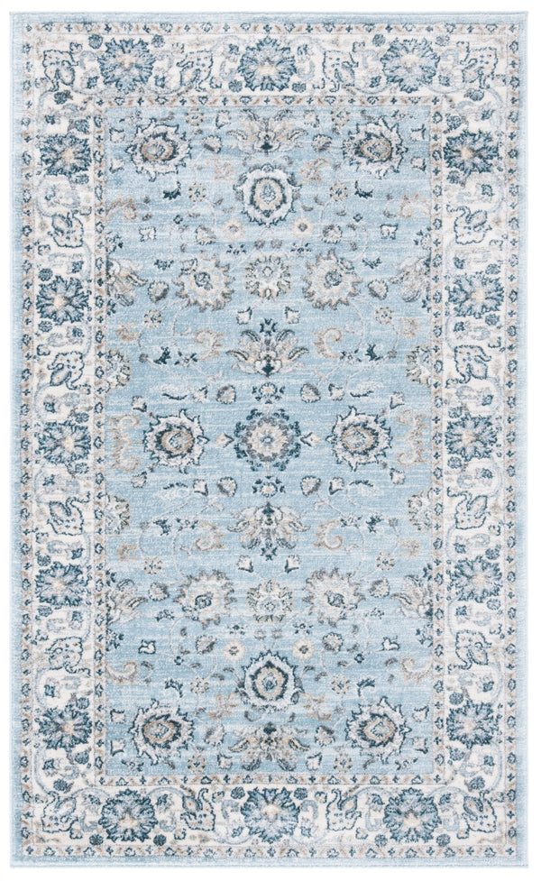 Safavieh Isabella Elegant Turkish Runner Rug For Entryway – Timeless Design In Serene Colors For Any Home Light Blue ,Cream Polypropylene Isa940m-4r
