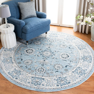 Safavieh Isabella Elegant Turkish Runner Rug For Entryway – Timeless Design In Serene Colors For Any Home Light Blue ,Cream Polypropylene Isa940m-4r