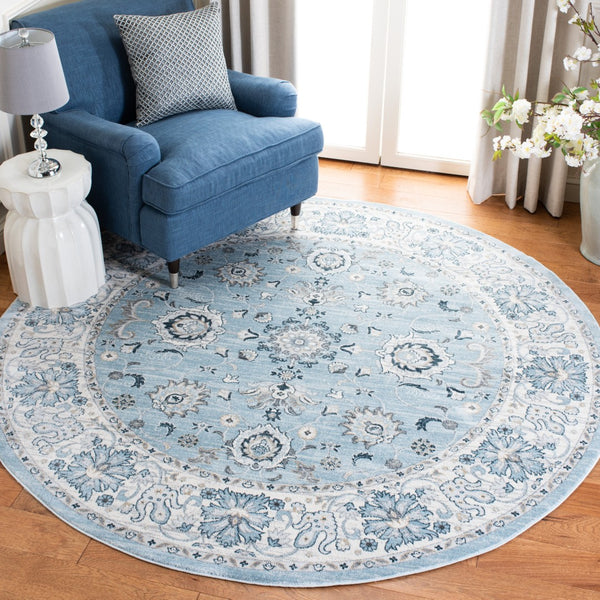 Safavieh Isabella Elegant Turkish Runner Rug For Entryway – Timeless Design In Serene Colors For Any Home Light Blue ,Cream Polypropylene Isa940m-4r