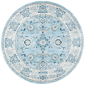 Safavieh Isabella Elegant Turkish Runner Rug For Entryway – Timeless Design In Serene Colors For Any Home Light Blue ,Cream Polypropylene Isa940m-4r