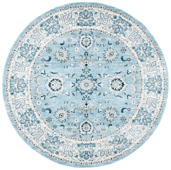 Safavieh Isabella Elegant Turkish Runner Rug For Entryway – Timeless Design In Serene Colors For Any Home Light Blue ,Cream Polypropylene Isa940m-4r