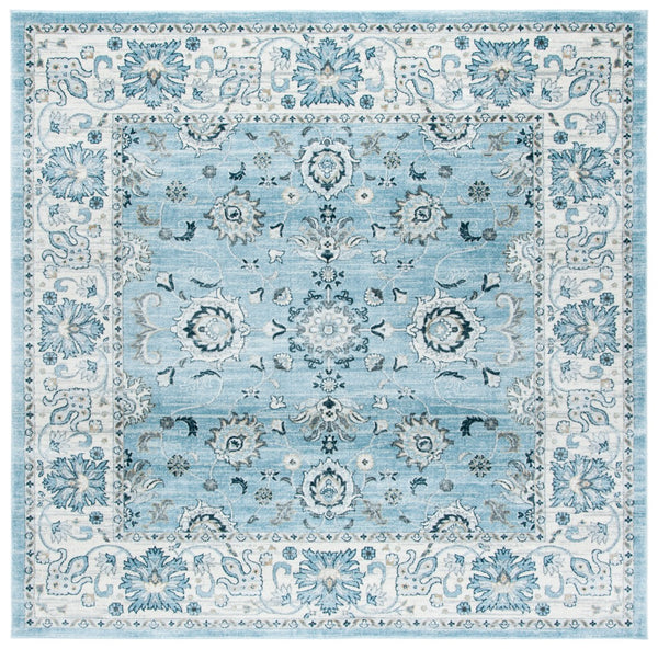 Safavieh Isabella Elegant Turkish Runner Rug For Entryway – Timeless Design In Serene Colors For Any Home Light Blue ,Cream Polypropylene Isa940m-4r
