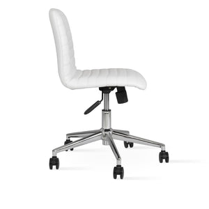 Soho Concept Isa Office Ergonomic Chair With Adjustable Height, Leatherette Comfort, 2-year Guarantee, Black/White Chrome,White  Soho-concept-dining-chair-11889