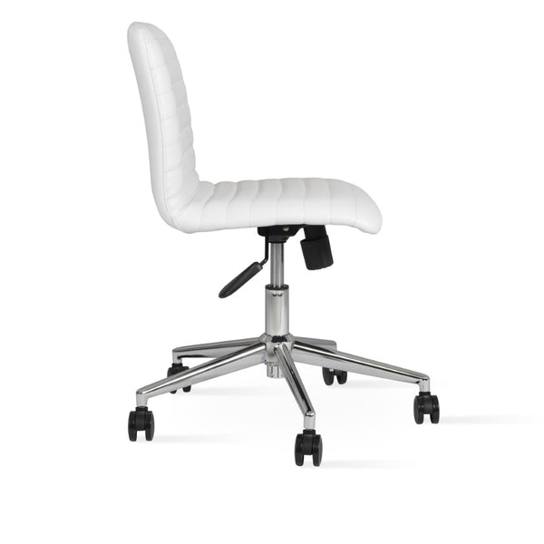 Soho Concept Isa Office Ergonomic Chair With Adjustable Height, Leatherette Comfort, 2-year Guarantee, Black/White Chrome,White  Soho-concept-dining-chair-11889