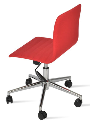 Soho Concept Isa Office Chair - Premium Upholstered Comfort In Boucle, Velvet, Nubuck & Camira - 10-year Guarantee Chrome,Red  Soho-concept-dining-chair-11891