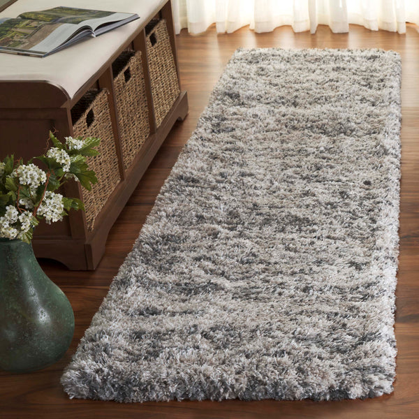 Safavieh Iceland Plush Shag Rug 2'X3' Cream & Grey Abstract, Power-Loomed Turkey, Soft Durable Accent Piece ISG519A-2