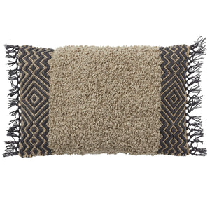 Jaipur Living Jaipur Living Lawson Boucle Geometric Lumbar Pillow Cover with Macrame Tassel Boho Accent Tan PLC102427