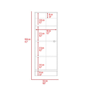 English Elm Belleria Compact Single Door Pantry Cabinet with Four Shelves for Narrow Spaces and Mudroom Storage Black 51.2 L x 28 W x 3.1 H B20091832