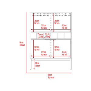 English Elm Lyrata Modern Bar Cabinet with Six Wine Rack, Double Doors, Sturdy Legs & 34.3" Top in Light Gray B07091938