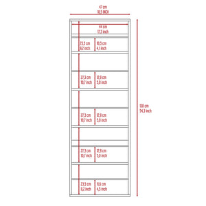 English Elm Leto Wall Mounted Shoe Rack With Mirror — 54" Tall Space-Saving Single Door Holds 10 Pairs, Stylish White 57.1 L x 22.8 W x 4.7 H B20091928