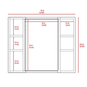 English Elm Artemisa Gray Medicine Cabinet Double Door Mirror with 6 Shelves, Space-Saving, Humidity-Resistant B07092059