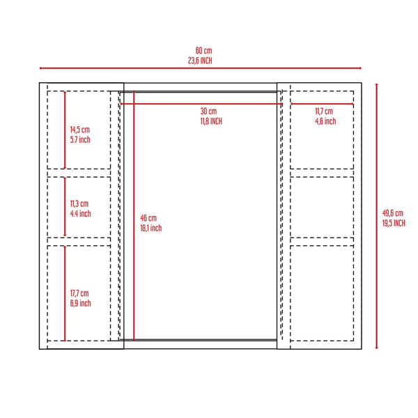 English Elm Artemisa Gray Medicine Cabinet Double Door Mirror with 6 Shelves, Space-Saving, Humidity-Resistant B07092059