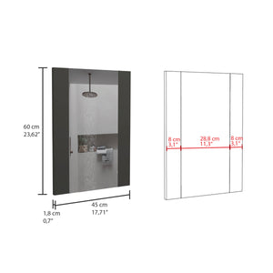 English Elm Mirror Madrid Black Rectangular Wall Mirror with Sleek Particle Board Frame, Modern Decorative Glass B07091939