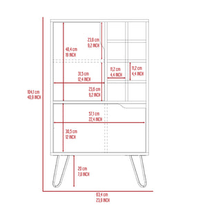 English Elm Manhattan Light Gray L Bar Cabinet with 8 Wine Cubbies, 4 Shelves & Spacious Top for Narrow Spaces B07092092