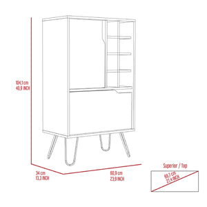 English Elm Manhattan Light Gray L Bar Cabinet with 8 Wine Cubbies, 4 Shelves & Dual Doors for Narrow Spaces B20092092