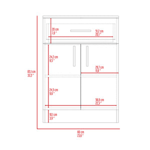 English Elm Mayorca Multistorage Pantry Cabinet Black — Compact MDF Kitchen Storage, Drawer & 2 Shelves, Foldable Secure Lock B070P337158
