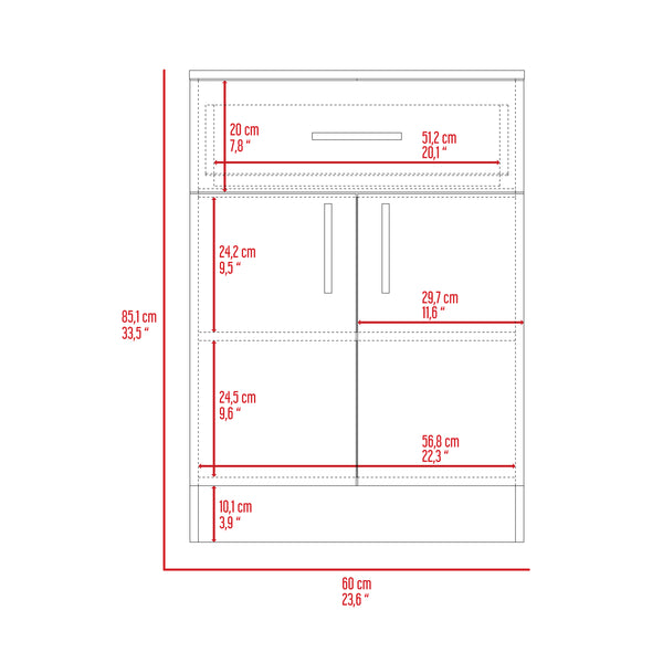 English Elm Mayorca Multistorage Pantry Cabinet Black — Compact MDF Kitchen Storage, Drawer & 2 Shelves, Foldable Secure Lock B070P337158