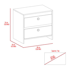 English Elm Otom Slim Two-tone Nightstand with Open Shelf and Push Drawer for Modern Bedrooms B07092045