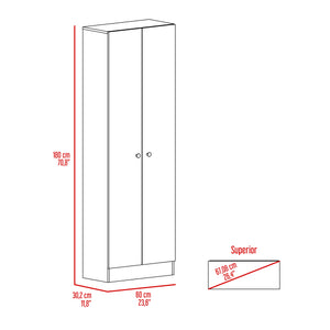 English Elm Multistorage Pantry Cabinet with Five Adjustable Shelves and Double Doors for Organized Storage Beige 78 L x 17.3 W x 5.9 H B07091966