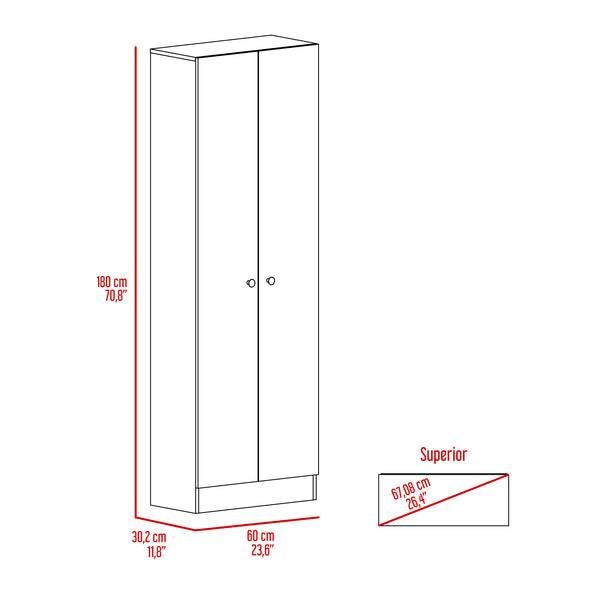 English Elm Multistorage Pantry Cabinet with Five Adjustable Shelves and Double Doors for Organized Storage Beige 78 L x 17.3 W x 5.9 H B07091966