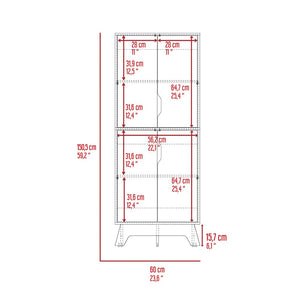 English Elm Pamplona tall microwave cabinet with countertop storage, double-door upper and lower cabinets for kitchens Multicolor 29.9 L x 26.8 W x 7.9 H B07092109