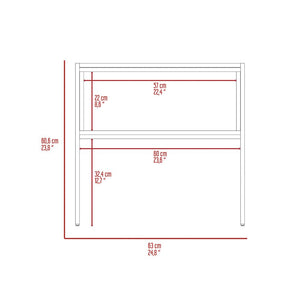 English Elm Nightstand For Small Spaces - Modern Light Oak & White Design With Open Shelf For Stylish Storage B097133058