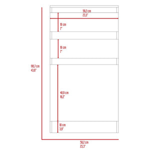 English Elm Dresser with Jewelry Box and Mirror, 43"H Single Door Cabinet with Two Drawers, Dark Walnut Finish White 51.57 L x 26.37 W x 5.51 H B097132972