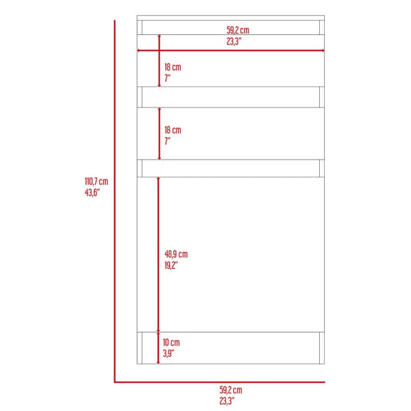 English Elm Dresser with Jewelry Box and Mirror, 43"H Single Door Cabinet with Two Drawers, Dark Walnut Finish White 51.57 L x 26.37 W x 5.51 H B097132972