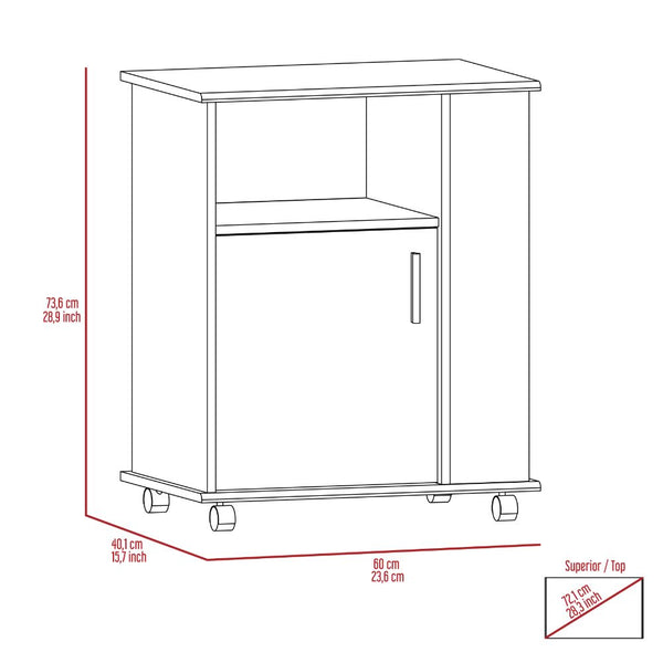 English Elm Lower Microwave Pantry 29" H Single Door Cabinet with Open Shelf, Side Storage, Durable Engineered Wood White 30.31 L x 22.04 W x 5.71 H B097133103