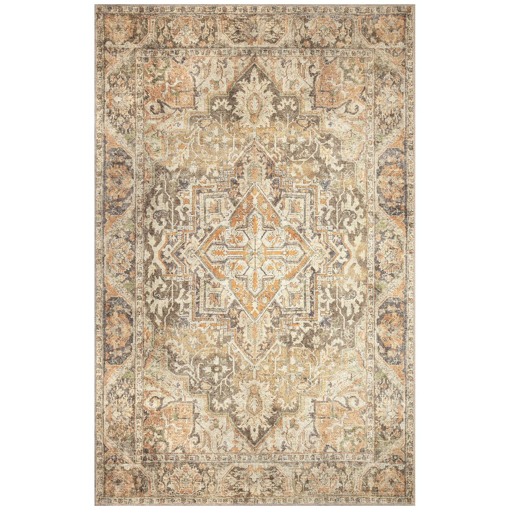 Trans Ocean Liora Manne Inspirations Heriz Indoor Area Rug - Distressed Medallion Design For Elegant Spaces Brown Polyester Isp94111219