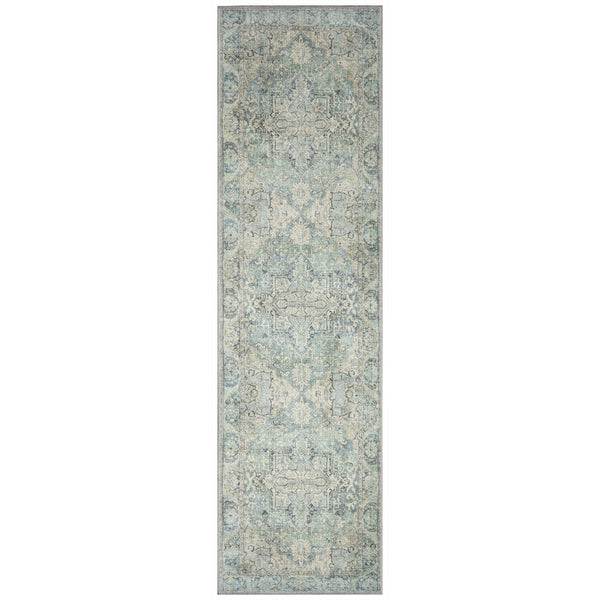 Trans Ocean Liora Manne Inspirations Heriz Indoor Area Rug - Distressed Medallion Design For Elegant Spaces Blue Polyester Ispr8111203
