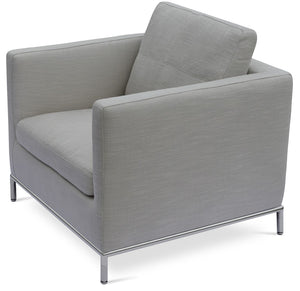 Soho Concept Zara Small Istanbul Armchair - Stylish, Durable, Compact Design With Plush Comfort & Steel Base Finish Silver,Grey  Soho-concept-dining-chair-13507