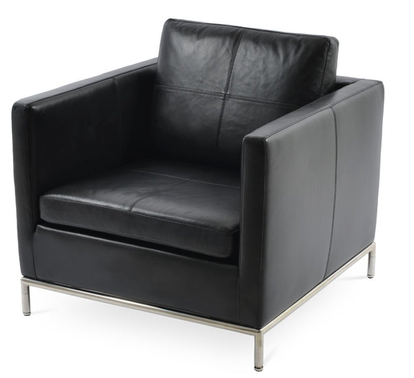 Soho Concept Zara Small Istanbul Armchair - Stylish, Durable, Compact Design With Plush Comfort & Steel Base Finish Black  Soho-concept-dining-chair-13504