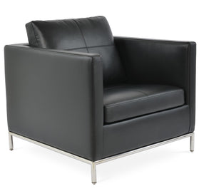 Soho Concept Zara Small Istanbul Armchair - Stylish, Durable, Compact Design With Plush Comfort & Steel Base Finish Black  Soho-concept-dining-chair-13505