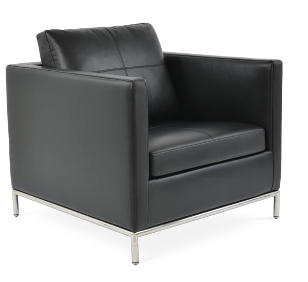 Soho Concept Zara Small Istanbul Armchair - Stylish, Durable, Compact Design With Plush Comfort & Steel Base Finish Black  Soho-concept-dining-chair-13505