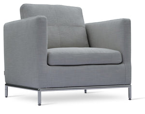 Soho Concept Zara Small Istanbul Armchair - Stylish, Durable, Compact Design With Plush Comfort & Steel Base Finish Silver,Grey  Soho-concept-dining-chair-13506