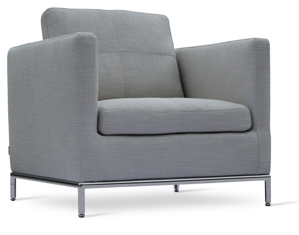 Soho Concept Zara Small Istanbul Armchair - Stylish, Durable, Compact Design With Plush Comfort & Steel Base Finish Silver,Grey  Soho-concept-dining-chair-13506