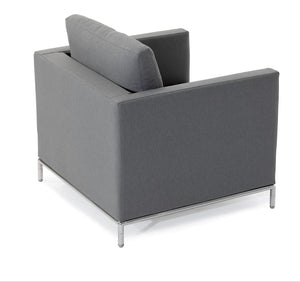 Soho Concept Zara Small Istanbul Armchair - Stylish, Durable, Compact Design With Plush Comfort & Steel Base Finish Grey  Soho-concept-dining-chair-13501