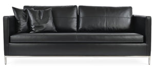 Soho Concept Zara Small Armchair - Modern Design With Brushed Stainless Steel Base, 350 Lbs Capacity, Comfortable Pillow Black  Soho-concept-dining-chair-13519