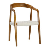 Karina Living Dining Chair Teak Wood and Cotton Rope - Natural and Off White
