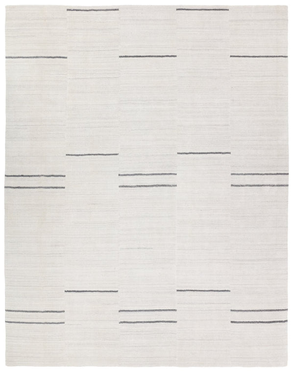Jaipur Living Ivar Tinsin Iva02 Handwoven Handmade 100% Polyester Lines Stripes Outdoor Rug Gray, White 100% Polyester Rug160104