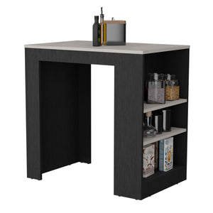 English Elm Kitchen Island with Bottle Organizer and Shelf, 41" H Compact Side Table with Sturdy Top Surface and Elegant Finish Multicolor 40.94 L x 31.88 W x 4.72 H B097133052