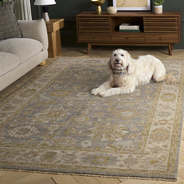 Safavieh Izmir Hand-Knotted Light Blue Ivory Area Rug — Wool-Viscose Blend, Low-Profile Elegance For Living Rooms 8'-0" x 10'-0" IZM108L-8