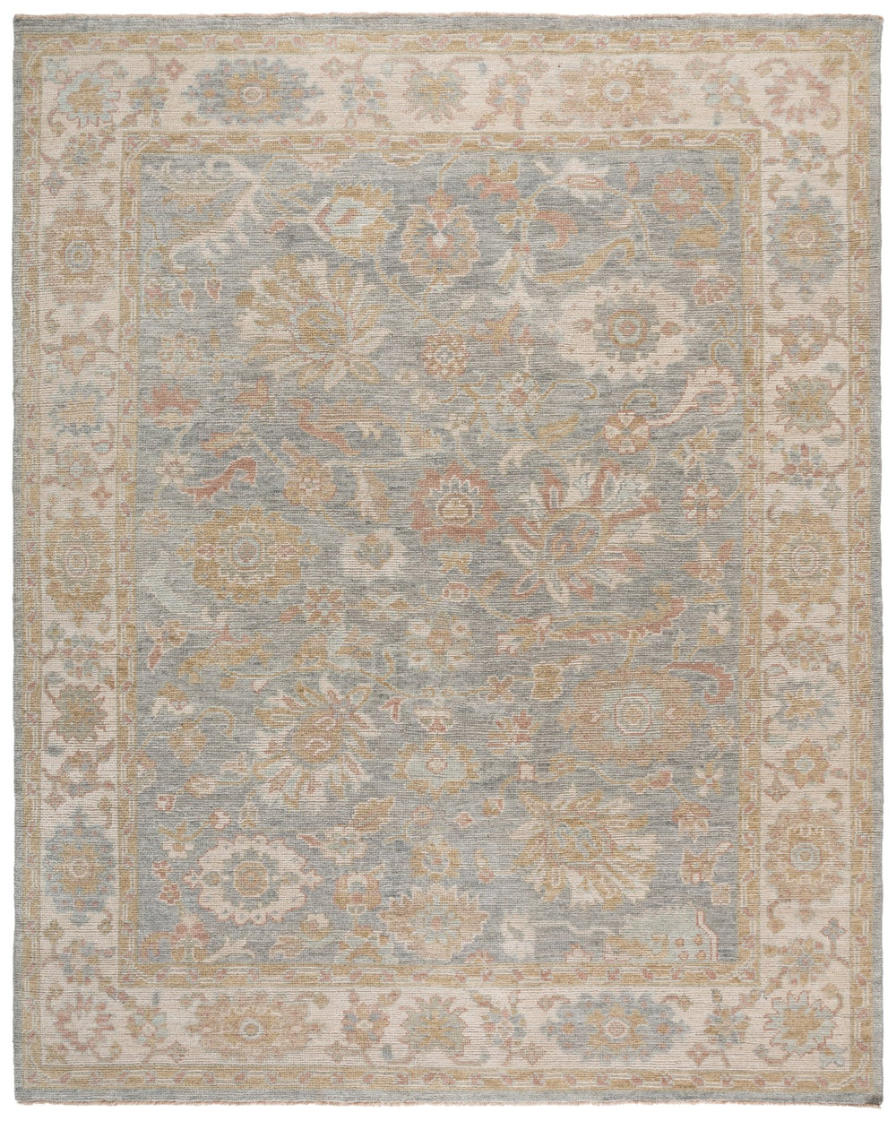 Safavieh Izmir Hand-Knotted Light Blue Ivory Area Rug, Wool-Viscose Low-Profile Floral Design For Living Spaces 6'-0" x 9'-0" IZM108L-6