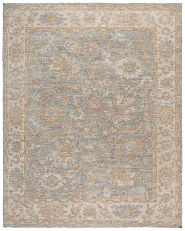 Safavieh Izmir Hand-Knotted Light Blue Ivory Area Rug, Wool-Viscose Low-Profile Floral Design For Living Spaces 6'-0" x 9'-0" IZM108L-6