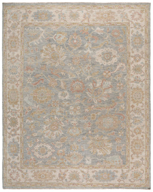 Safavieh Izmir Hand-Knotted Light Blue Ivory Area Rug — Wool-Viscose Blend, Low-Profile Elegance For Living Rooms 8'-0" x 10'-0" IZM108L-8